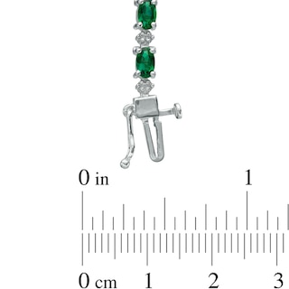 Lab-Created Emerald and Diamond Accent Bracelet in Sterling Silver - 7.25"|Peoples Jewellers