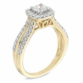 1.00 CT. T.W. Canadian Certified Diamond Split Shank Engagement Ring in 14K Gold|Peoples Jewellers