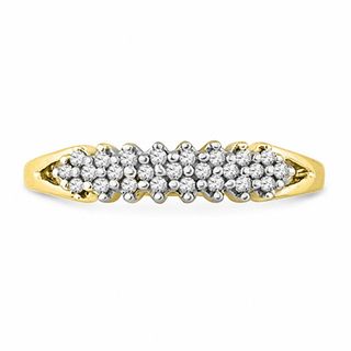 0.20 CT. T.W. Diamond Cluster Row Anniversary Band in 10K Gold|Peoples Jewellers
