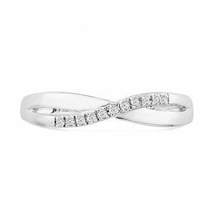0.05 CT. T.W. Diamond Criss-Cross Wave Band in 10K Gold|Peoples Jewellers