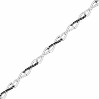 0.50 CT. T.W. Enhanced Black and White Diamond Infinity Link Bracelet in Sterling Silver|Peoples Jewellers