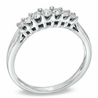 0.50 CT. T.W. Diamond Seven Stone Band in 10K White Gold|Peoples Jewellers