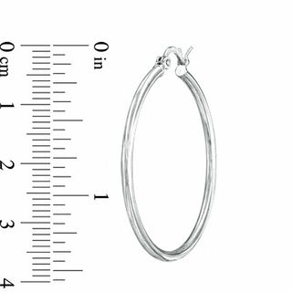 30.0mm Plain Tube Hoop Earrings in Sterling Silver|Peoples Jewellers