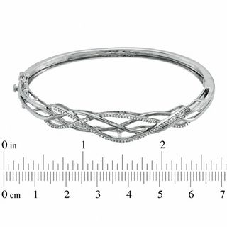 0.25 CT. T.W. Diamond Loose Braid Bangle in Sterling Silver|Peoples Jewellers