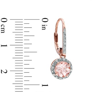 6.0mm Morganite and Diamond Accent Earrings in 10K Rose Gold|Peoples Jewellers