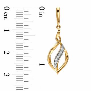 0.10 CT. T.W. Diamond Open Flame Drop Earrings in 10K Gold|Peoples Jewellers