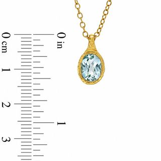 Piara™ Oval Blue Topaz Pendant in Sterling Silver with 18K Gold Plate - 17.5"|Peoples Jewellers