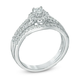0.50 CT. T.W. Diamond Frame Bridal Set in 14K White Gold|Peoples Jewellers