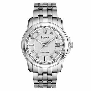 Men's Bulova Langford Precisionist Diamond Accent Watch with White Dial (Model: 96D118)|Peoples Jewellers