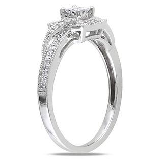 0.24 CT. T.W. Quad Princess-Cut Diamond Promise Ring in 10K White Gold|Peoples Jewellers