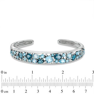 Blue and White Topaz Cuff Bracelet in Sterling Silver|Peoples Jewellers