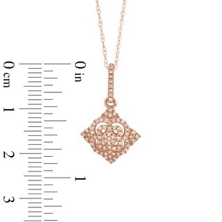 0.20 CT. T.W. Diamond Kite Drop Pendant in 10K Rose Gold|Peoples Jewellers