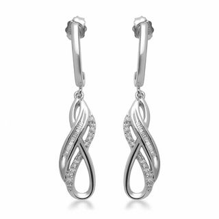 0.15 CT. T.W. Diamond Layered Infinity Drop Earrings in Sterling Silver|Peoples Jewellers