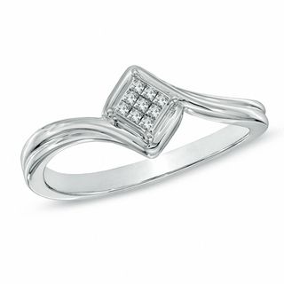 Diamond Accent Solitaire Heart Promise Ring in Sterling Silver|Peoples Jewellers