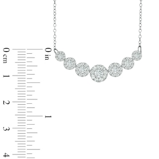 1.00 CT. T.W. Diamond Seven Stone Frame Necklace in 10K White Gold|Peoples Jewellers