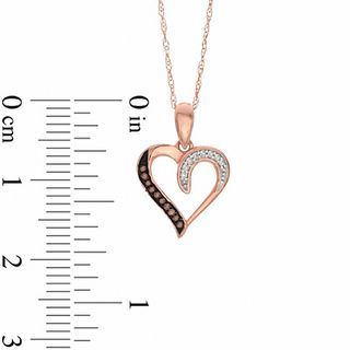 0.05 CT. T.W. Enhanced Cognac and White Diamond Heart Pendant in 10K Rose Gold|Peoples Jewellers
