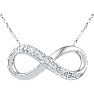 Diamond Accent Infinity Necklace in Sterling Silver|Peoples Jewellers