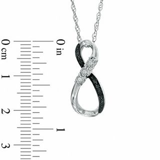 Black and White Diamond Accent Infinity Pendant in Sterling Silver|Peoples Jewellers