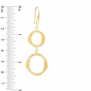 Charles Garnier Twist Circle Drop Earrings in Sterling Silver with 18K Gold Plate|Peoples Jewellers