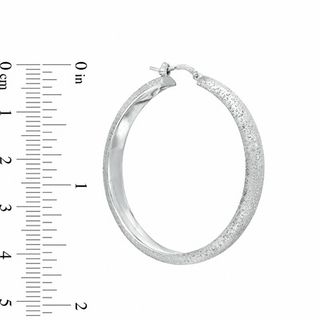 Charles Garnier 40mm Hoop Earrings in Sterling Silver|Peoples Jewellers