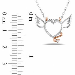 Diamond Accent Devil Heart with Wings Pendant in Sterling Silver|Peoples  Jewellers