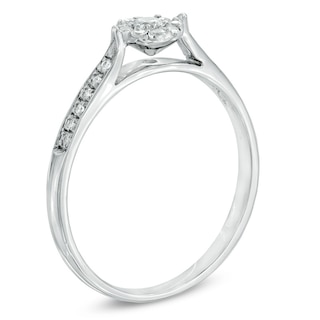 0.20 CT. T.W. Diamond Frame Promise Ring in 10K White Gold|Peoples Jewellers