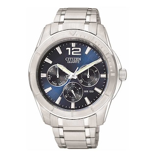 Men's Citizen Quartz Watch with Blue Dial (Model: AG8300-52L)|Peoples Jewellers