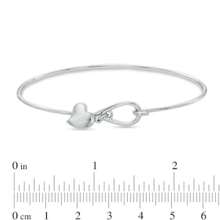 Sterling Silver Bangle with Heart Charm Dangle|Peoples Jewellers