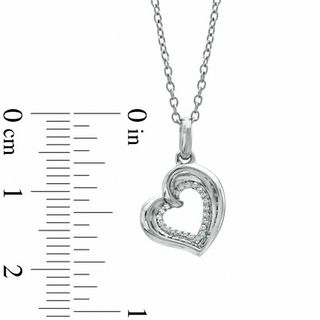 The Heart Within™ Diamond Accent Tilted Heart Pendant in Sterling Silver|Peoples Jewellers