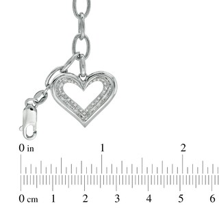 The Heart Within™ Diamond Accent Heart Charm Bracelet in Sterling Silver - 7.5"|Peoples Jewellers