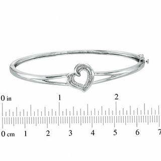 The Heart Within™ Diamond Accent Heart Bangle in Sterling Silver|Peoples Jewellers