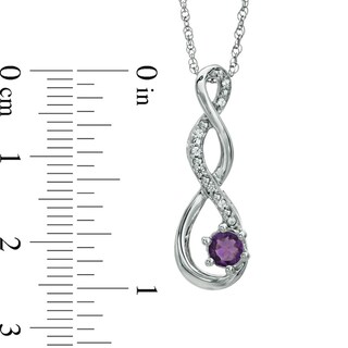 5.5mm Amethyst and Diamond Accent Twist Pendant in Sterling Silver|Peoples Jewellers