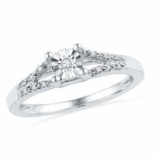 Diamond Accent Split Shank Promise Ring in 10K Gold|Peoples Jewellers