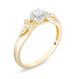 0.10 CT. T.W. Diamond Tri-Sides Promise Ring in 10K Gold|Peoples Jewellers