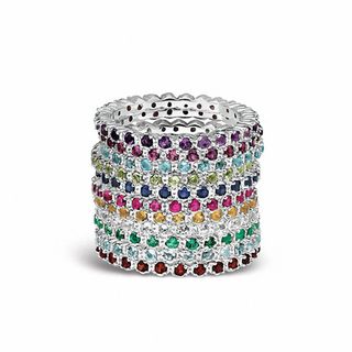Stackable Expressions™ Garnet Eternity Band in Sterling Silver|Peoples Jewellers