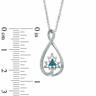 0.13 CT. T.W. Enhanced Blue and White Diamond Infinity with Maple Leaf Pendant in Sterling Silver|Peoples Jewellers