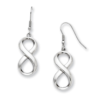 Linear Infinity Drop Earrings in Stainless Steel|Peoples Jewellers