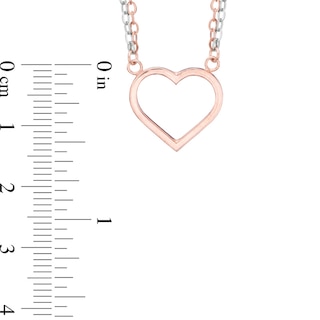 Double Row Heart Necklace in 10K Two-Tone Gold|Peoples Jewellers