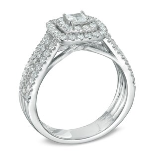 Celebration Canadian Grand™ 1.00 CT. T.W. Princess-Cut Certified Diamond Frame Ring in 14K White Gold (H-I/I1)|Peoples Jewellers