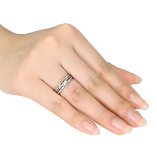 0.20 CT. T.W. Princess-Cut Diamond Bridal Set in Sterling Silver|Peoples Jewellers