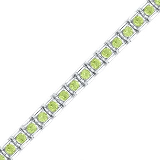 Peridot Tennis Bracelet in Sterling Silver - 7.5"|Peoples Jewellers
