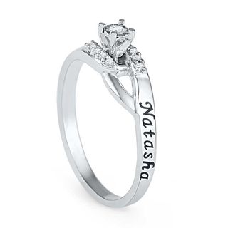 Diamond Accent Promise Ring in Sterling Silver (2 Names)|Peoples Jewellers