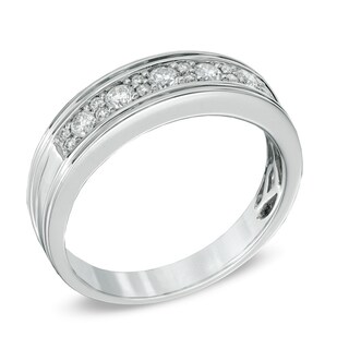 Men's CT. T.W. Diamond Band in 10K White Gold|Peoples Jewellers