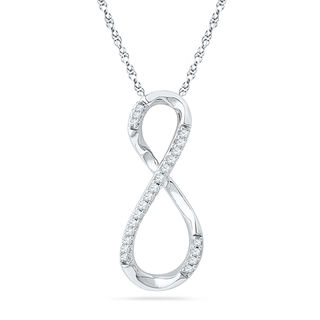 0.16 CT. T.W. Diamond Infinity Loop Pendant in Sterling Silver|Peoples Jewellers