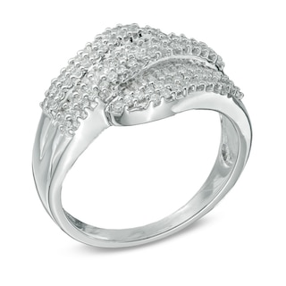0.50 CT. T.W. Diamond Cascading Wave Ring in Sterling Silver|Peoples Jewellers
