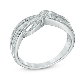 0.10 CT. T.W. Diamond Sideways Infinity Ring in Sterling Silver|Peoples Jewellers
