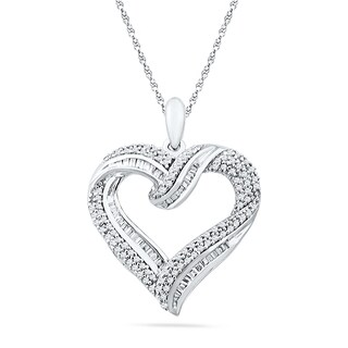 0.75 CT. T.W. Diamond Looping Heart Pendant in Sterling Silver|Peoples Jewellers