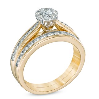1.00 CT. T.W. Diamond Frame Bridal Set in 14K Gold|Peoples Jewellers