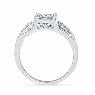0.25 CT. T.W. Diamond Cluster Promise Ring in 10K White Gold|Peoples Jewellers