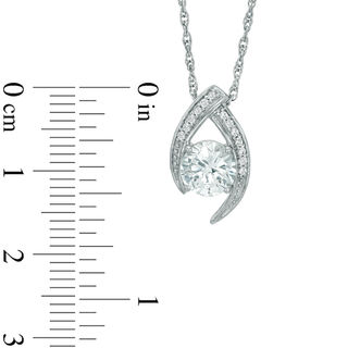 6.5mm Lab-Created White Sapphire Pendant in Sterling Silver|Peoples Jewellers